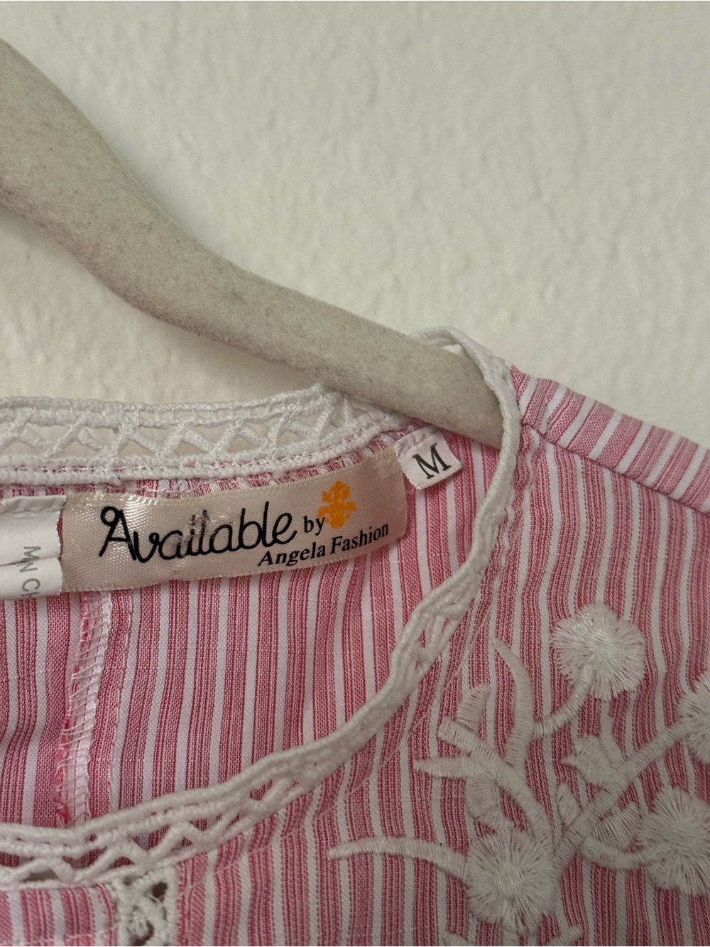 Pink Striped Embroidered Top - Picture 3 of 6
